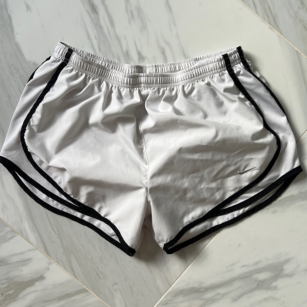 White Nike tempo shorts